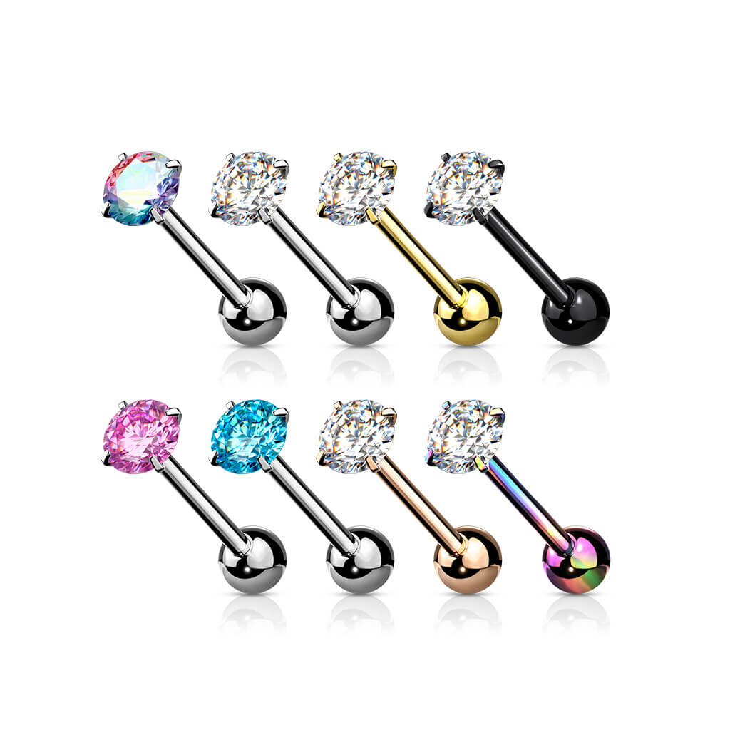 Barre Langue Zircone Ronde