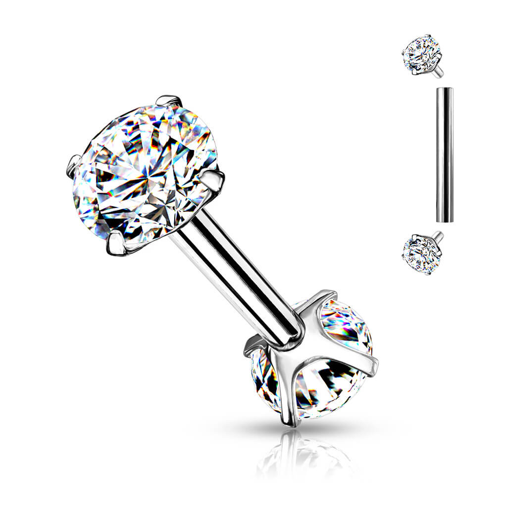 Barbell Ball 2 Zirconia Internally Threaded