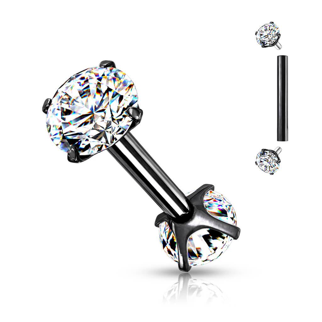 Barbell Ball 2 Zirconia Internally Threaded