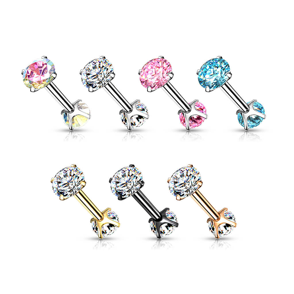 Barbell Ball 2 Zirconia Internally Threaded