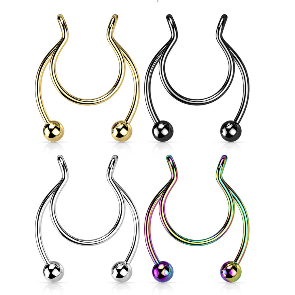 Fake Nose Piercing Horseshoe Ball Bendable