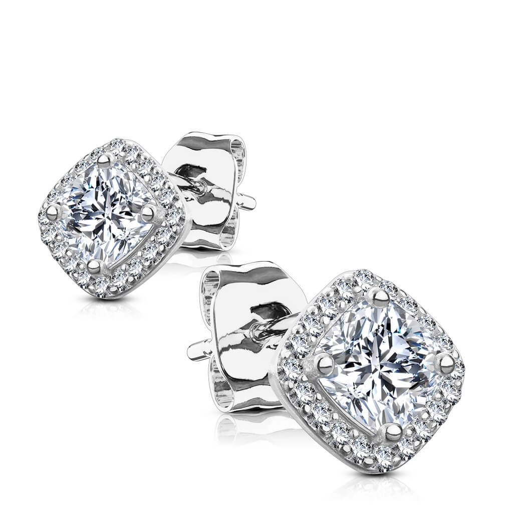 Plata 925 Circonia cuadrada