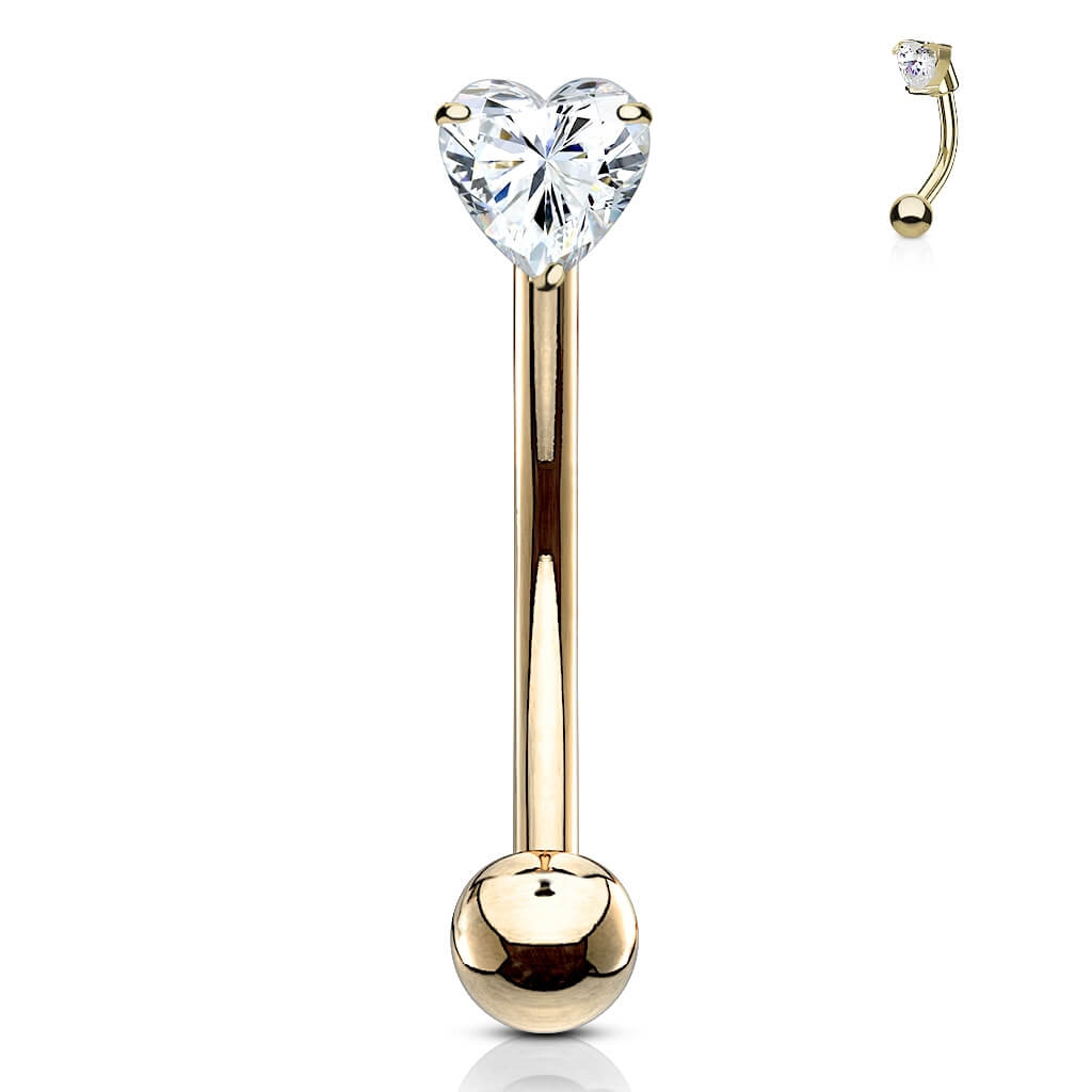 Or 14kt Sourcil Cœur Zircone