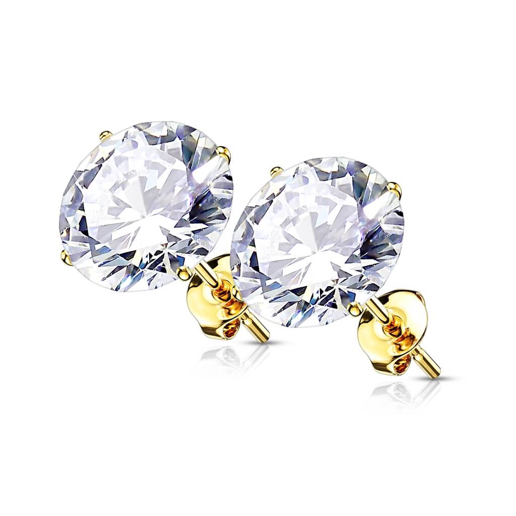 Oro 14kt Circonita redonda