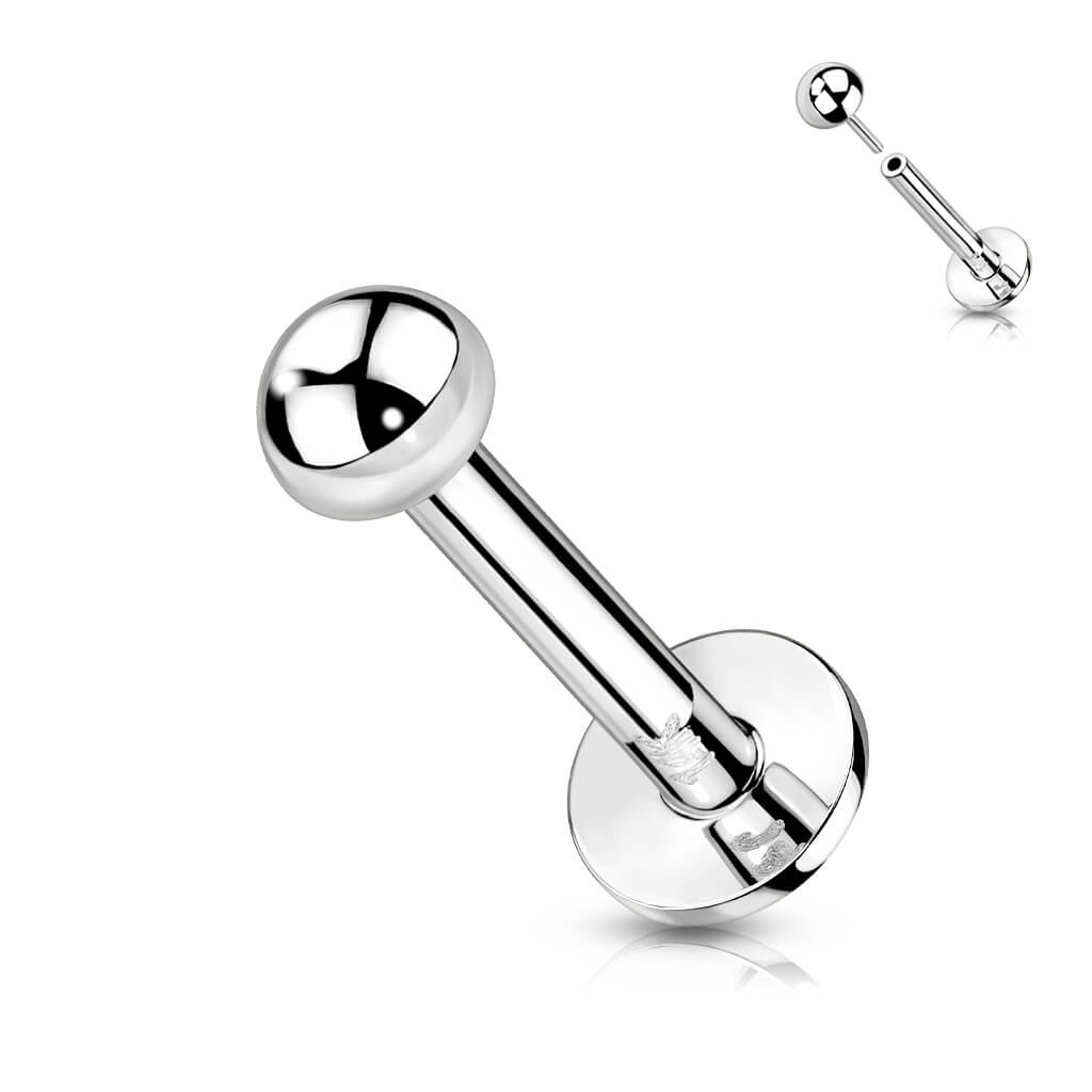Oro 14 kt Labret Semisferico Push-In
