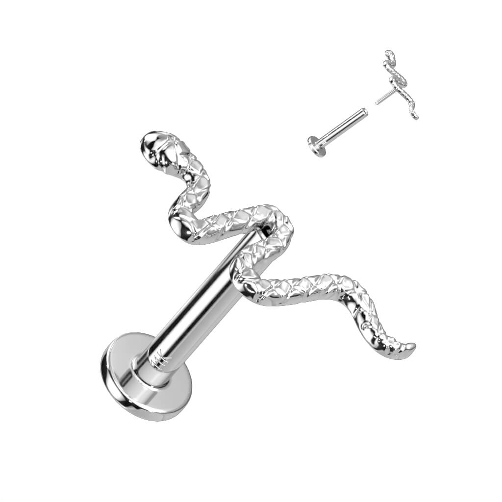 Oro 14 kt Labret Serpente Push-In