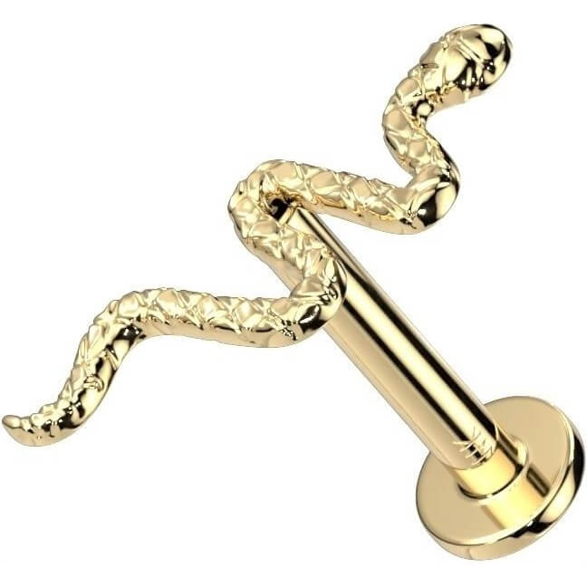 Oro 14 kt Labret Serpente Push-In
