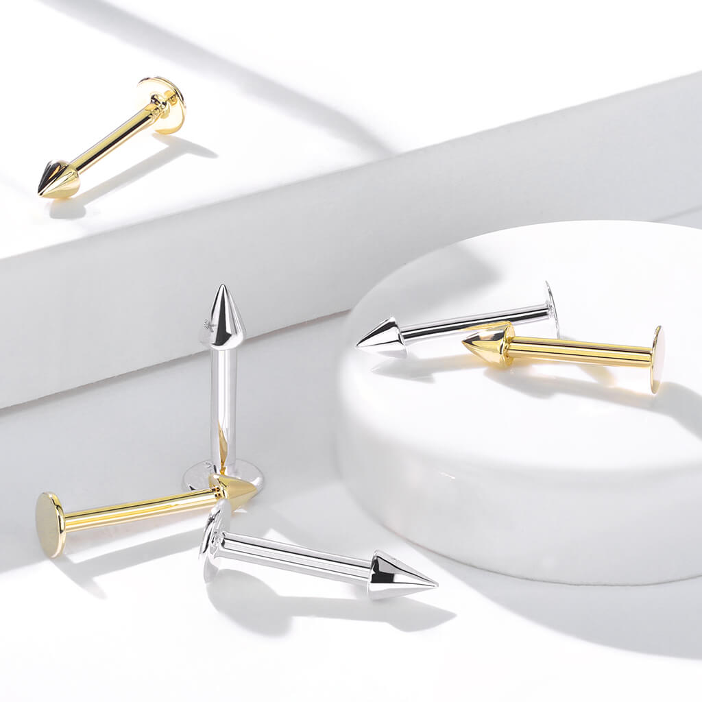 Oro 14 kt Labret Punta di lancia