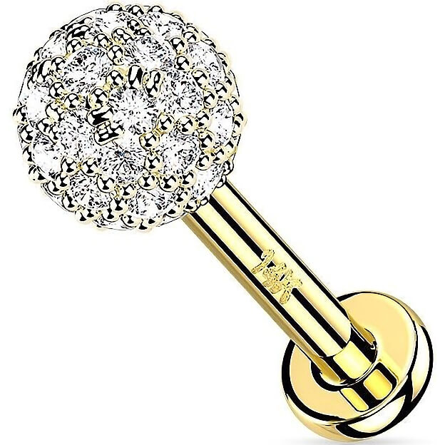 Oro 14 kt Labret Zircone