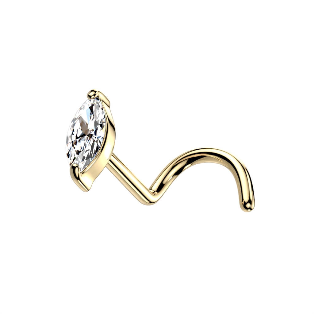 Or 14kt Nez Vis Elipse Zircone