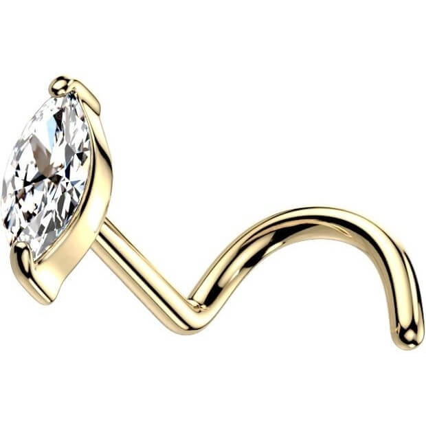 Or 14kt Nez Vis Elipse Zircone