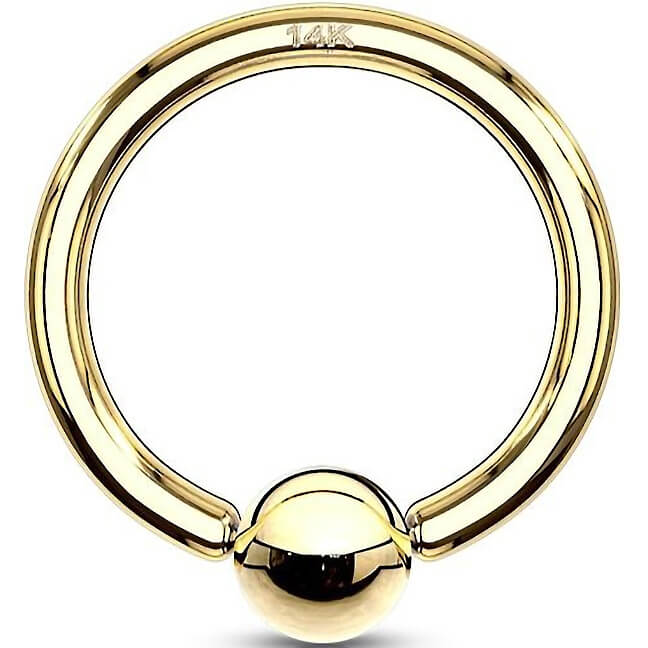 14 Karat Gold Ring Gelbgold Weißgold Klemmkugelring