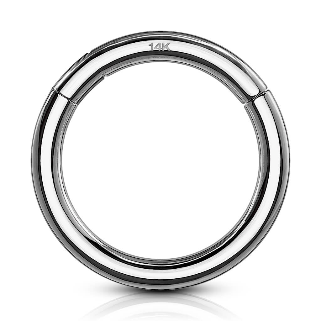 Oro 14 kt Anello Piercing Anello oro bianco Clicker