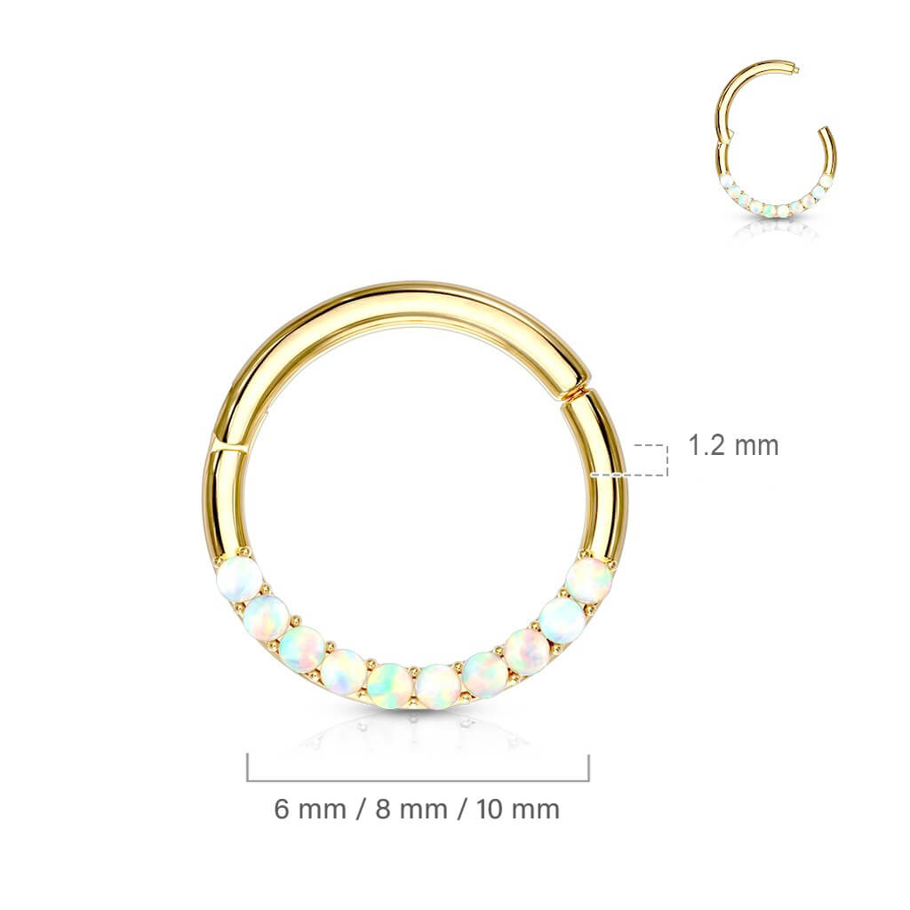 Oro 14kt Anillo Ópalo Clicker