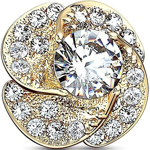 Oro 14 kt Rosa in zirconi Filettatura Interna