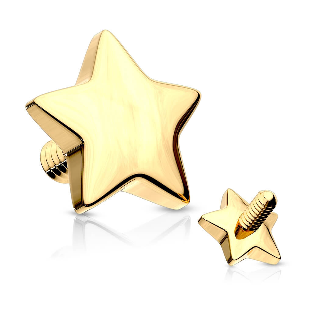 Oro 14 kt Stella Filettatura Interna