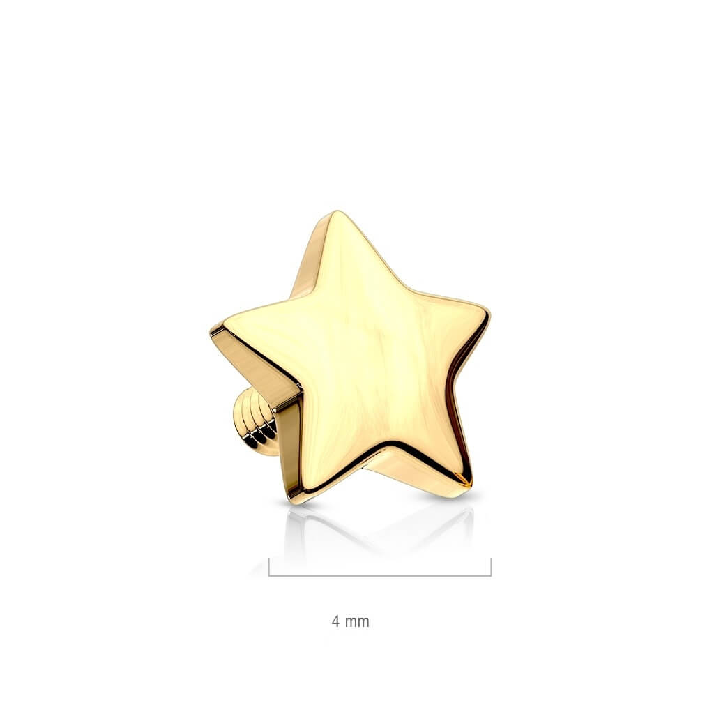 Oro 14 kt Stella Filettatura Interna