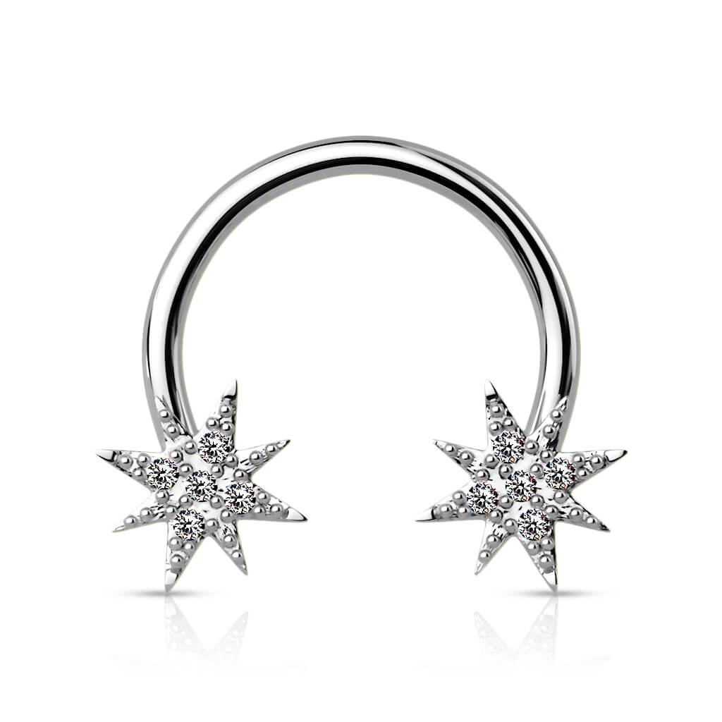 Herradura Estrellas Circonita Oro