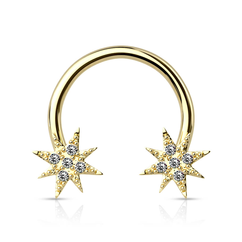 Herradura Estrellas Circonita Oro