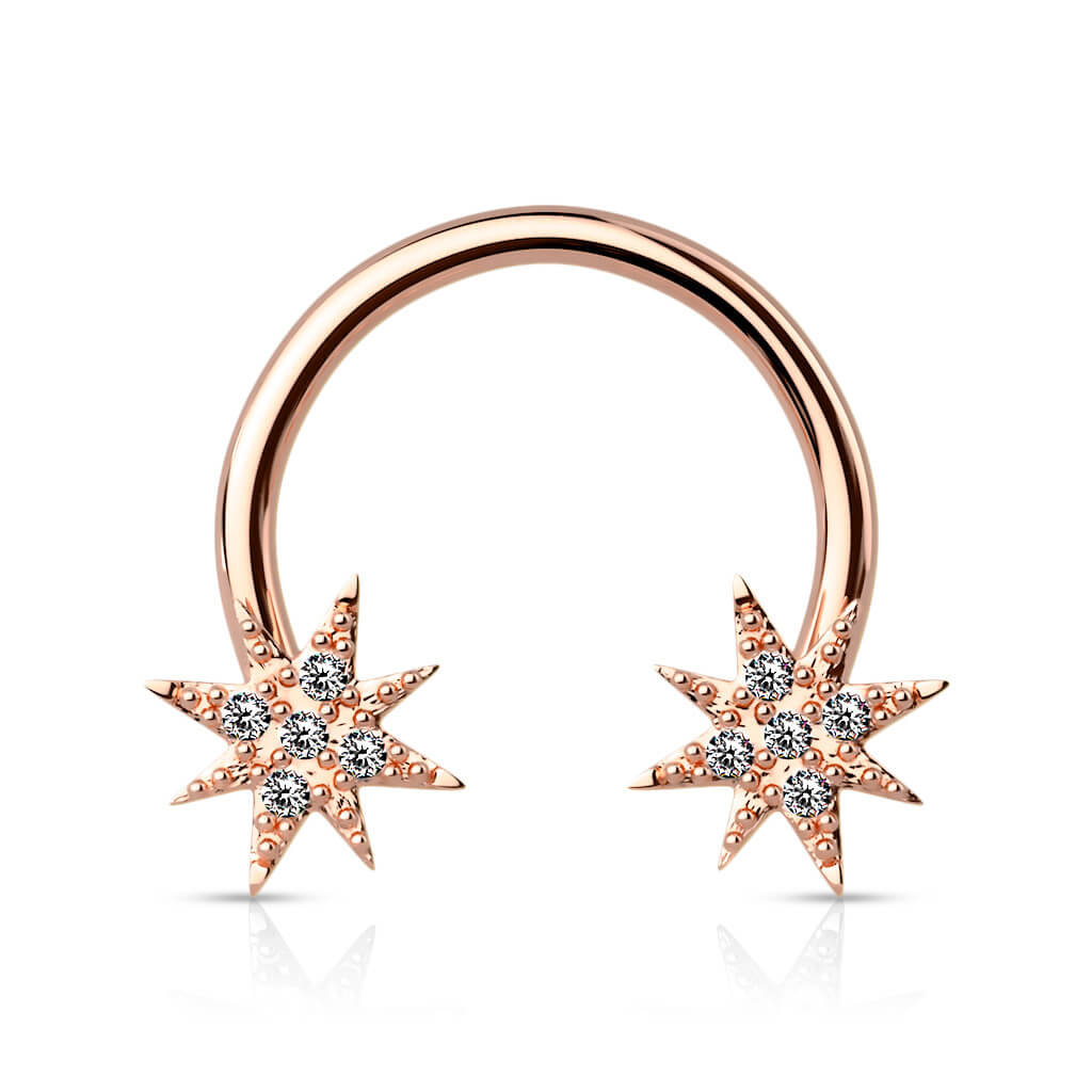 Herradura Estrellas Circonita Oro