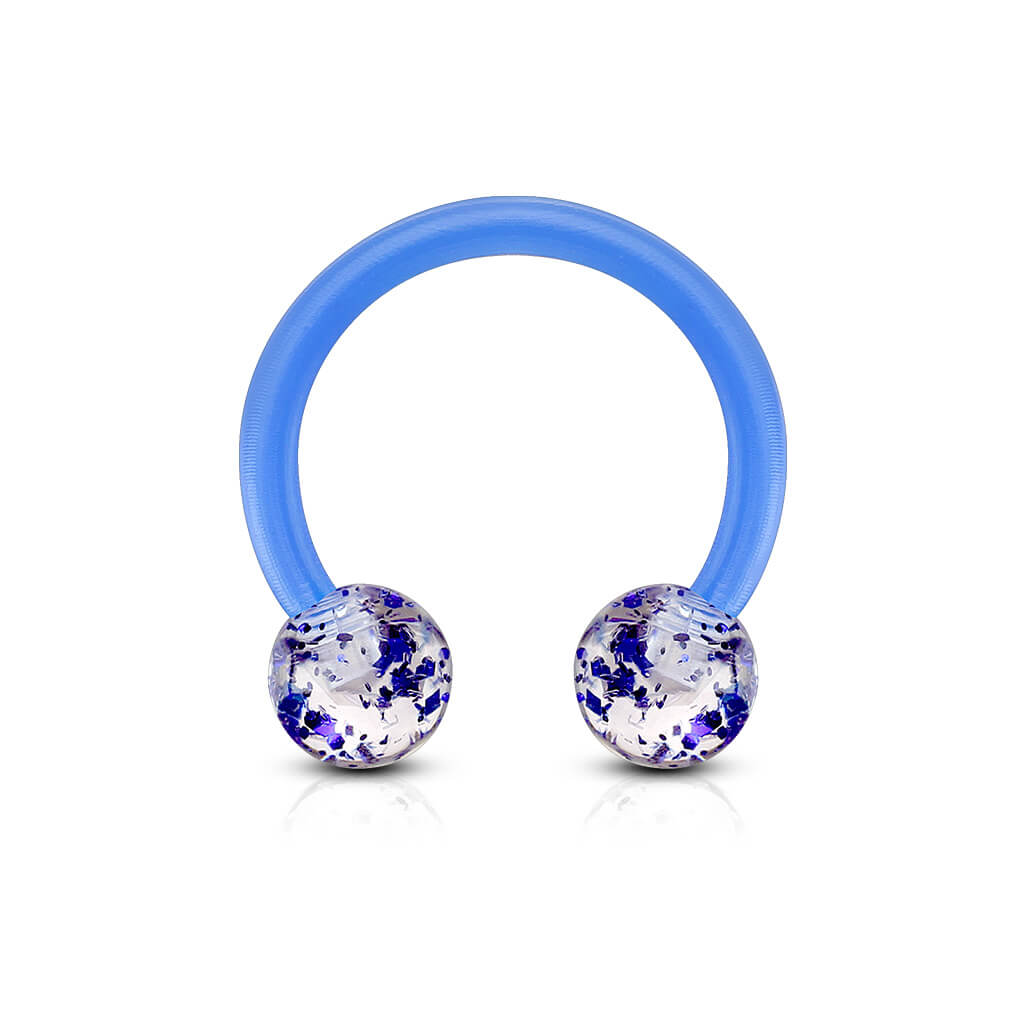 Akryl Hufeisen Piercing Acryl Ultra Glitzer Kugel