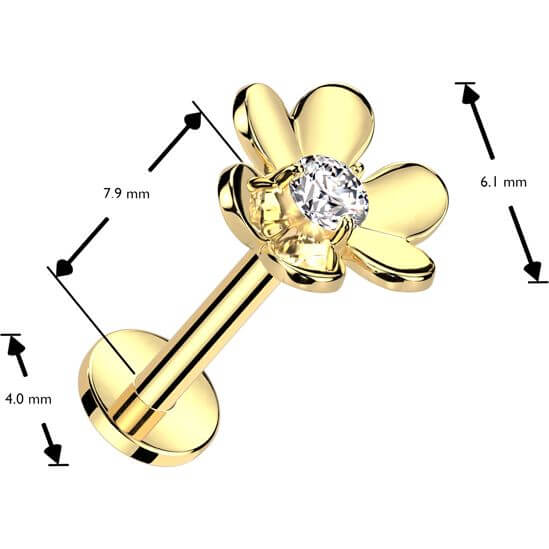 Labret fleur zirconia Enfoncer