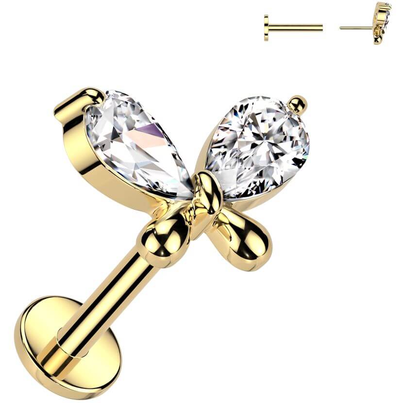 Labret butterfly zirconia Push-In