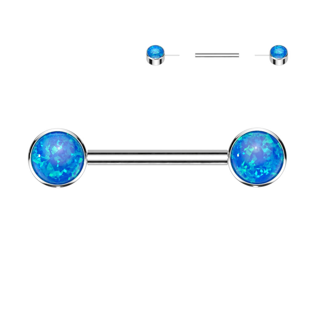 Titane Téton Opale Plate Argent Enfoncer