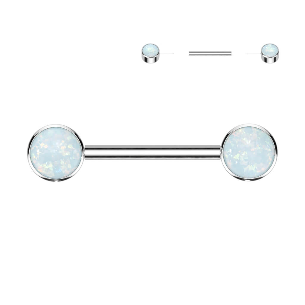 Titane Téton Opale Plate Argent Enfoncer