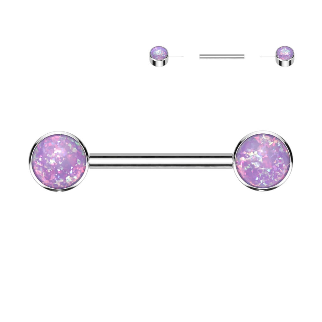 Titane Téton Opale Plate Argent Enfoncer