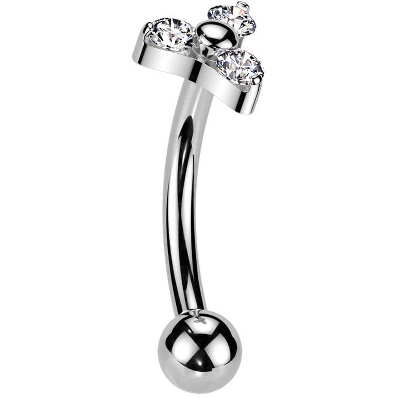 Titanium Eyebrow Piercing trinity zirconia Push-In