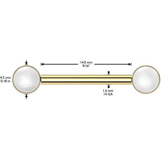 Titanium Nipple Piercing Pearls Push-In