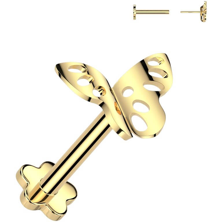 Titanium Labret butterfly Push-In