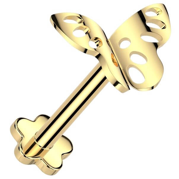 Titanium Labret butterfly Push-In