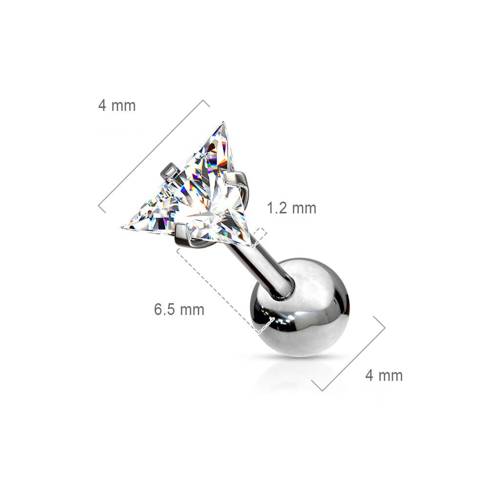 Barbell Circonita triangular engaste a presión