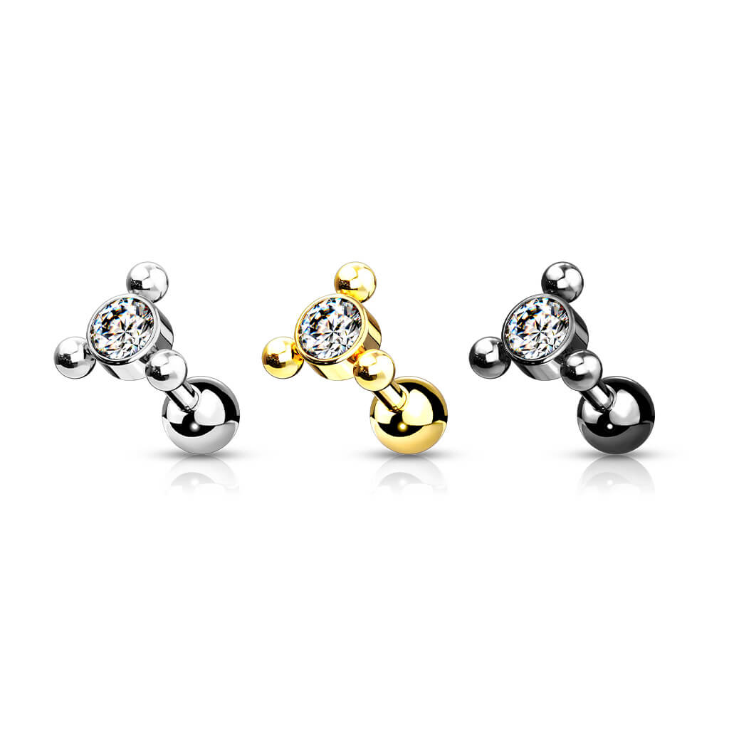 Barbell Triangolo con zircone