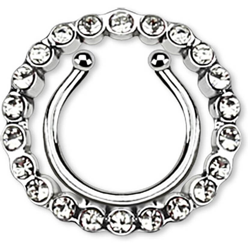 Faux Piercing Tétons Couronne Zircone Pliable