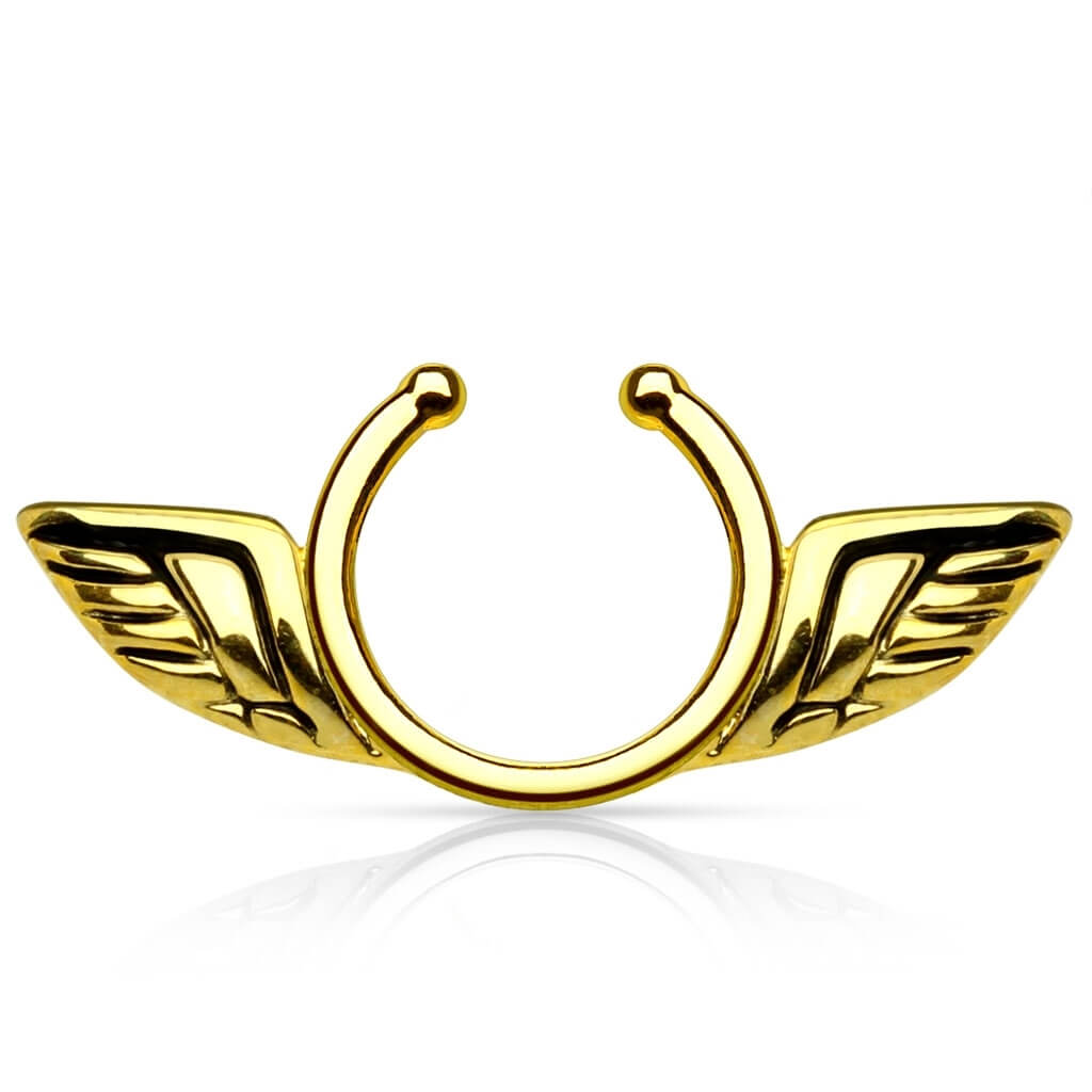 Faux Piercing Tétons Ailes d´Ange Pliable