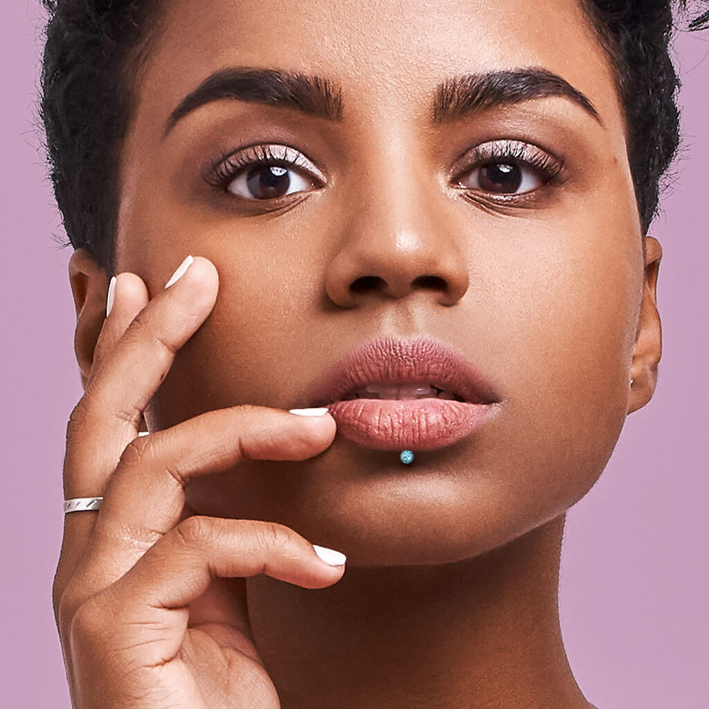 Labret Bille Zircone Filetage Interne