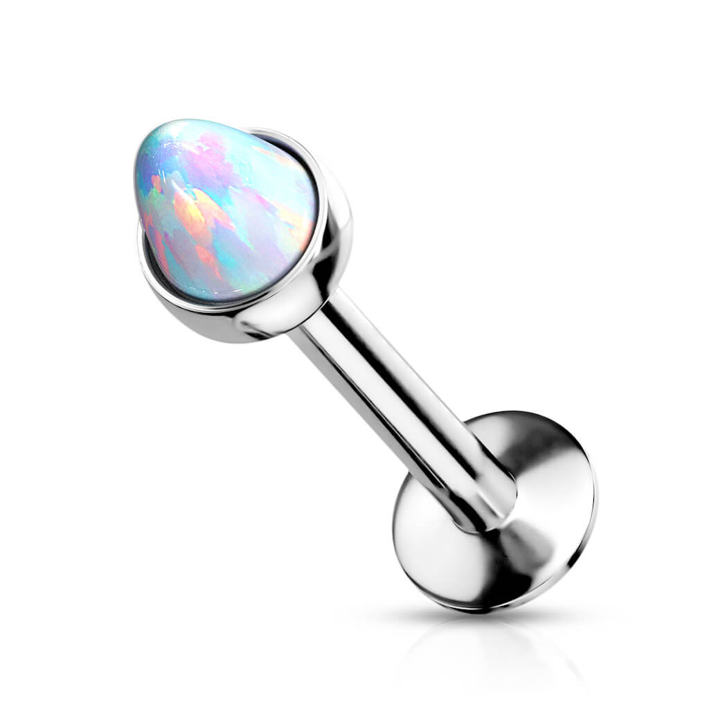 Labret Opale Serti Clos Filetage Interne