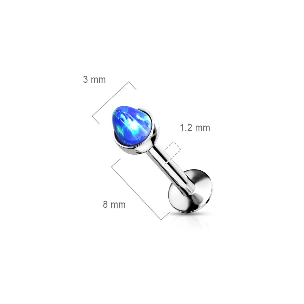 Labret Opale Serti Clos Filetage Interne