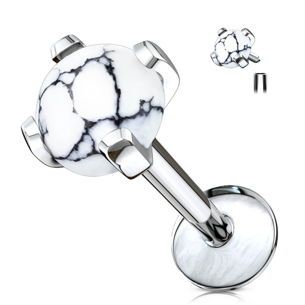 Labret Pietre semipreziose Filettatura Interna