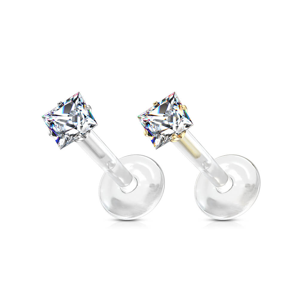 Labret Zircone Carrée