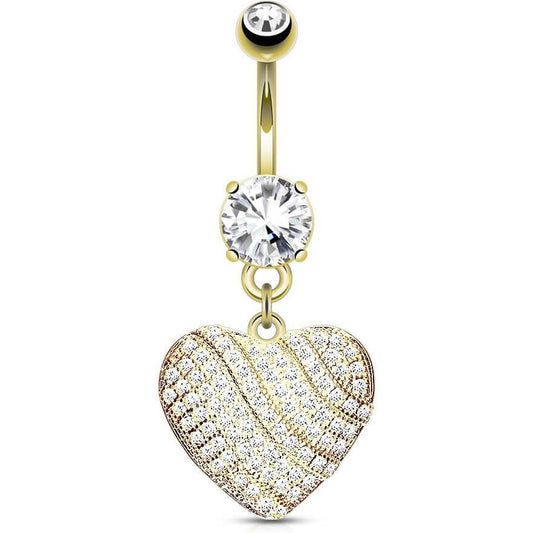 Bauchnabelpiercing Herz beweglich Zirkonia