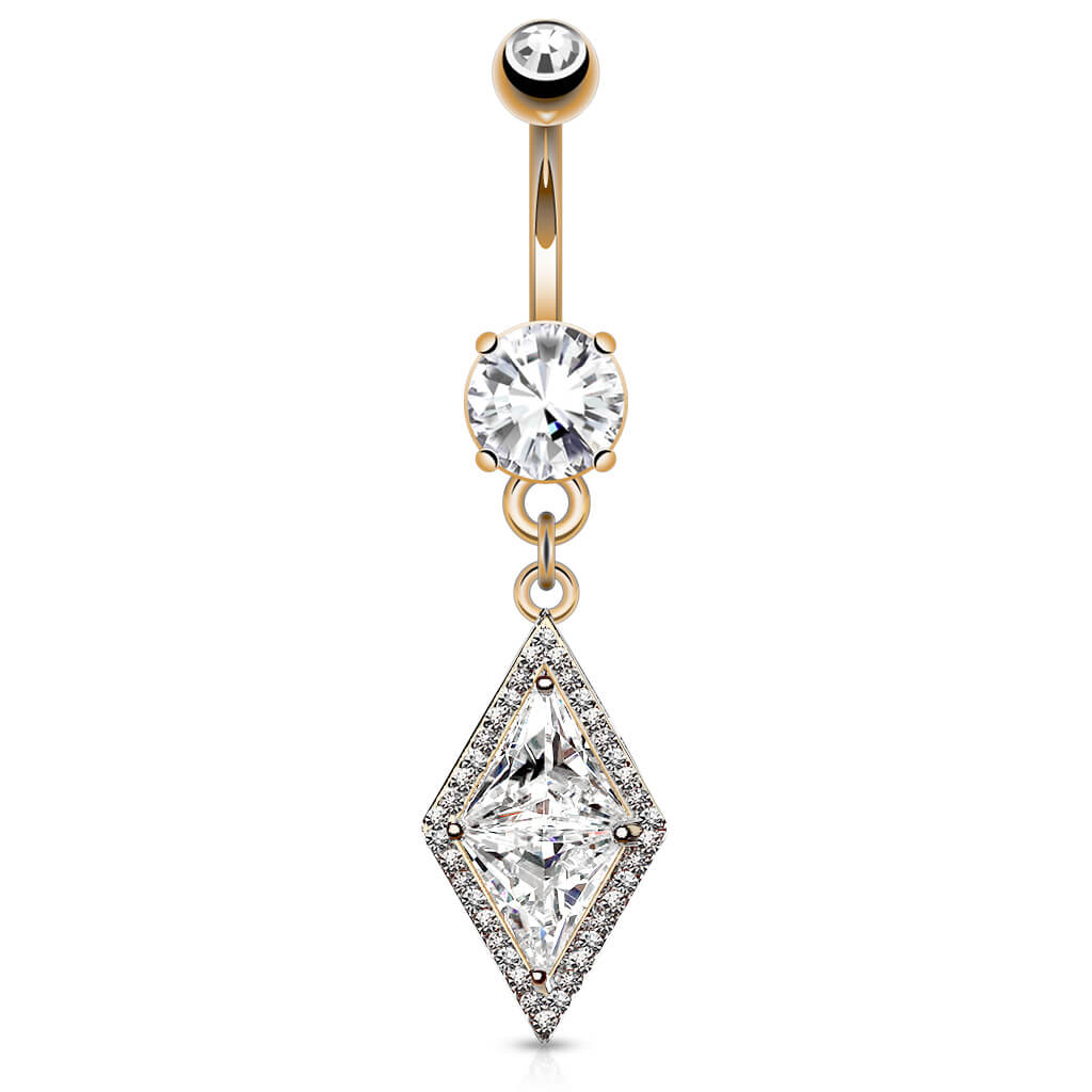 Piercing Nombril Pendentif Losange Zircone