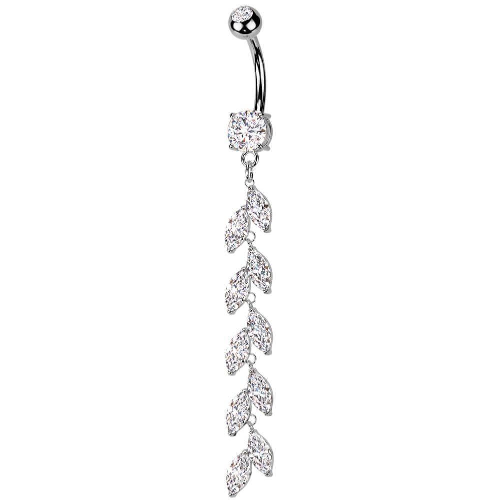 Belly Button Piercing marquise cut zirconia dangle