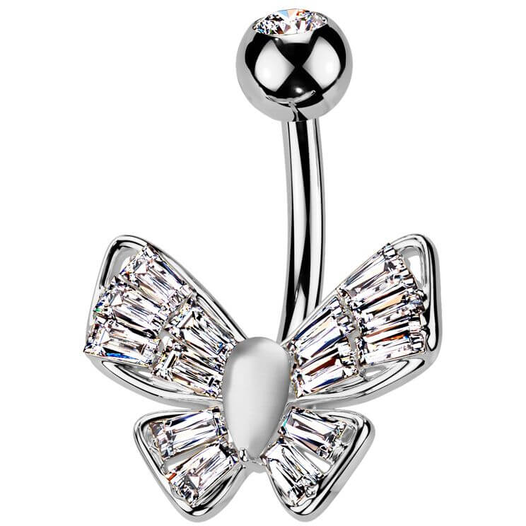 Belly Button Piercing butterfly zirconia