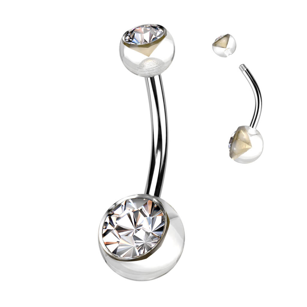 Belly Button Piercing Zirconia Ball