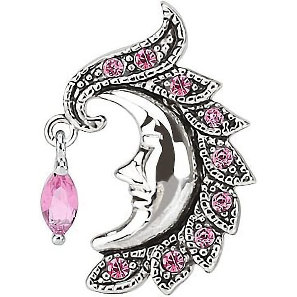 Piercing Nombril Lune Inversé Zircone Argent