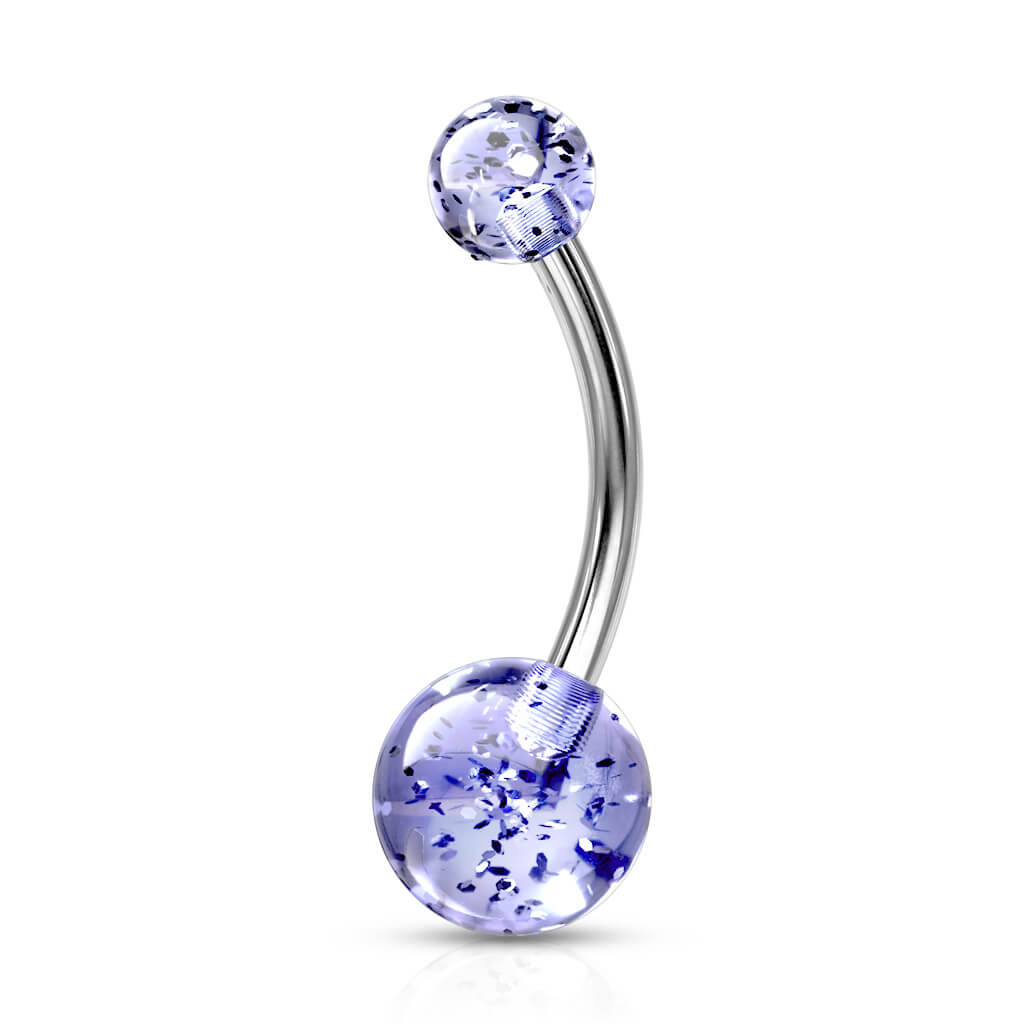 Belly Button Piercing Acrylic Glitter Ball